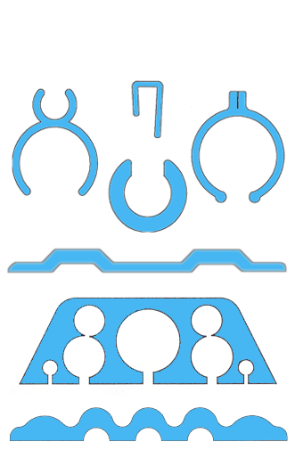 Custom profiles, often of extruded polyurethane, but can be made to order from a wide variety of materials